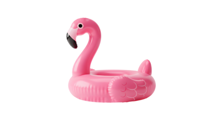 pink flamingo pool float png. inflatable flamingo pool float isolated. Pink flamingo pool float PNG for summer beach and pool party designs