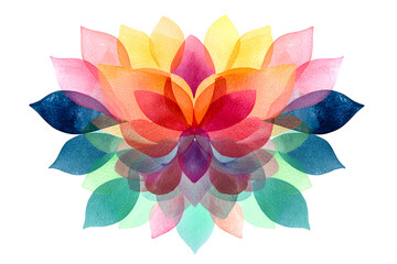 Vibrant Watercolor Lotus Flower Blooming Serenity and Joy