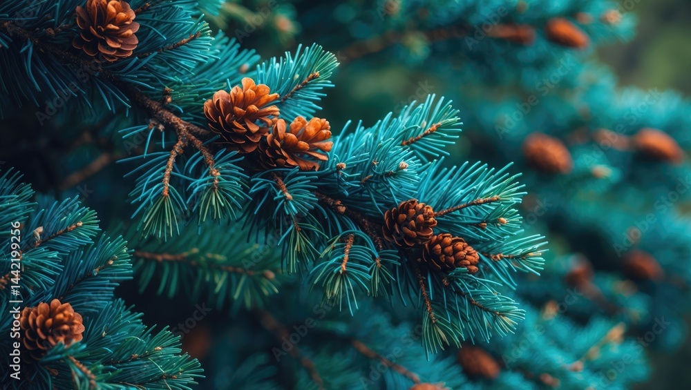 Poster branches from a fir tree. background