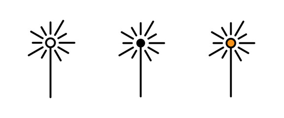 Laser beam icon for apps and websites. Vector illustration stroke filled and colored icon set.