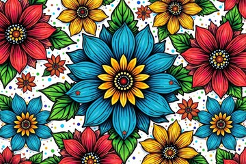 Intricate line art floral design, repeating geometric pattern, graphic, texture