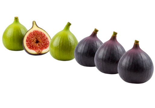Fresh Figs HighResolution Images of Green and Purple Figs isolated on transparent background