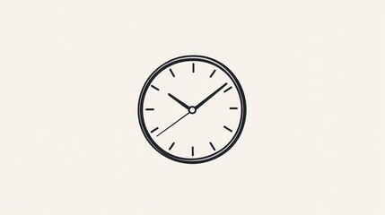 Simple wall clock, showing time, neutral background, for website use
