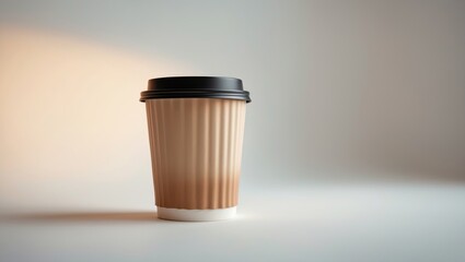 Coffee paper cup set against a white backdrop