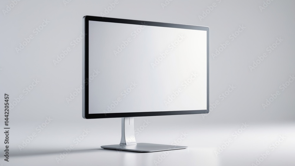 Poster white blank screen on a computer display isolated background