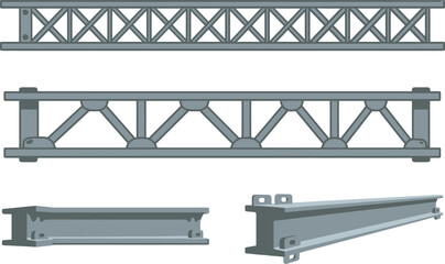 Vector Illustration of Steel Structural Metal Beams