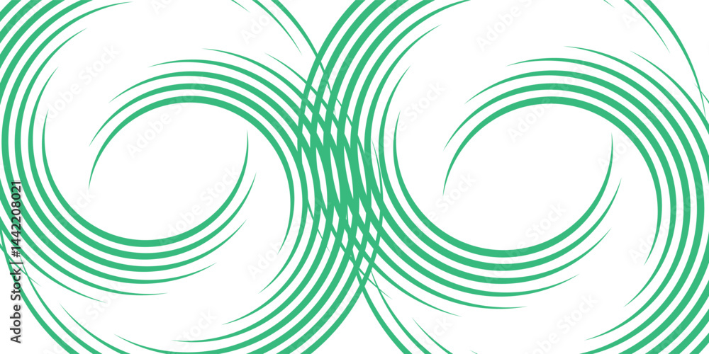 Aufkleber green white abstract background overlap layer on bright space with circles effect decoration. modern