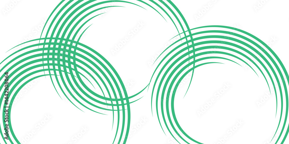 Aufkleber green white abstract background overlap layer on bright space with circles effect decoration. modern