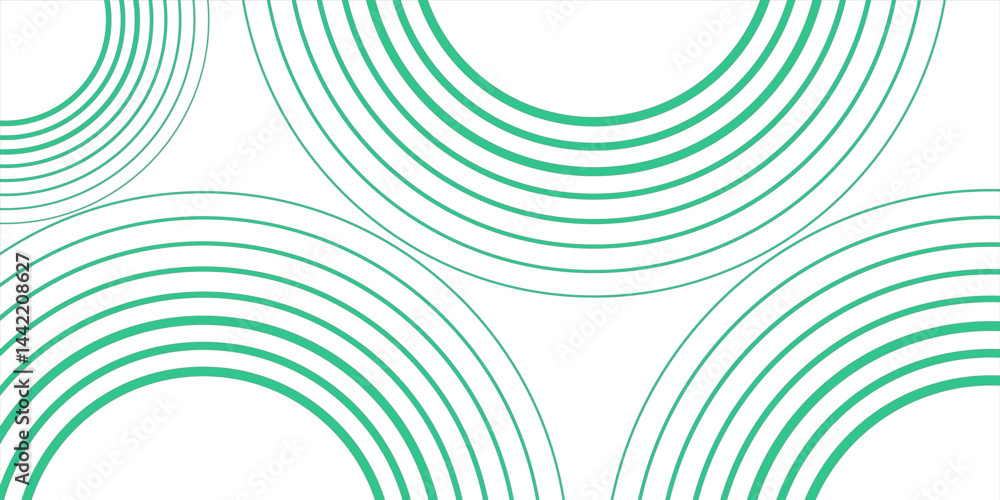 Poster green white abstract background overlap layer on bright space with circles effect decoration. modern