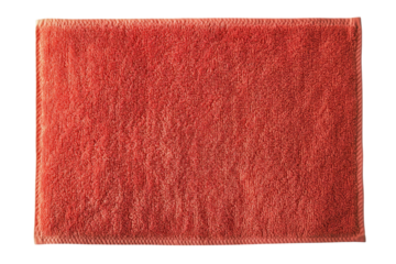 Soft terracotta bath mat plush texture home spa luxury absorbent cotton coral color simple design
