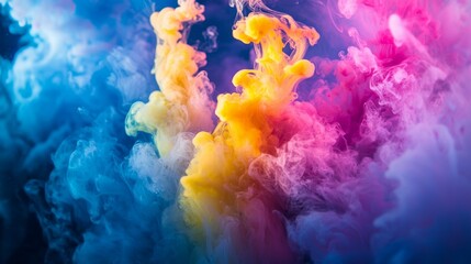 Colorful Smoke Swirls Blending Together in Abstract Artistic Form