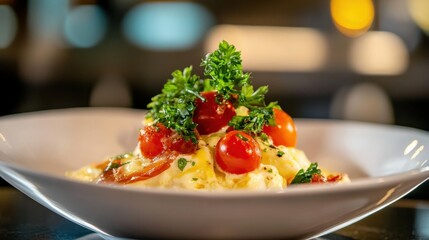 Scrambled eggs with tomatoes