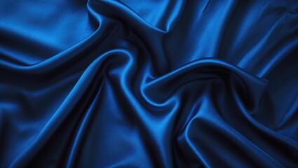 Fototapeta premium Dark blue wrinkled fabric background featuring colored bed clothes stock photo