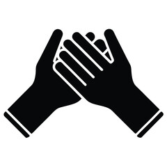 Obraz premium Minimal Icon of Hands Joining Together