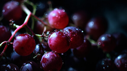 Cluster of purplish-red grapes