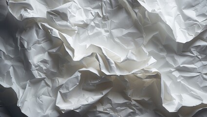 Obraz premium Crumpled paper has a white surface.