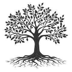 Obraz premium Lush tree with sprawling roots