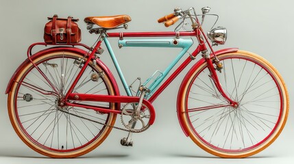 Fototapeta premium a vintage bicycle on a white isolated background, retro and stylish design