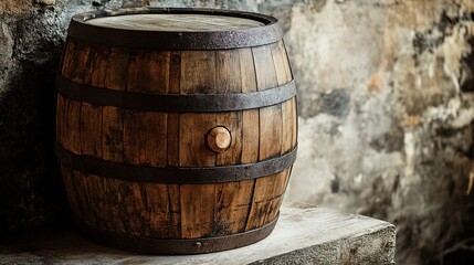 Fototapeta premium Weathered Old Wooden Barrel, Vintage and Rustic Texture