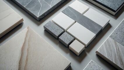 Exclusive set of artificial stone swatches showcasing a surface isolated with a clipping path.