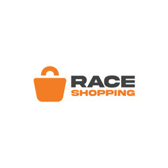 Race Shopping Logo Design Simple