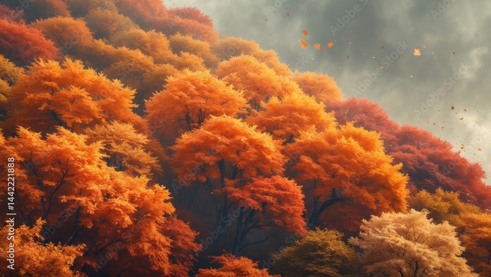 Poster reveling in the pristine charm of foliage! recording nature's magnificent transition to tones.