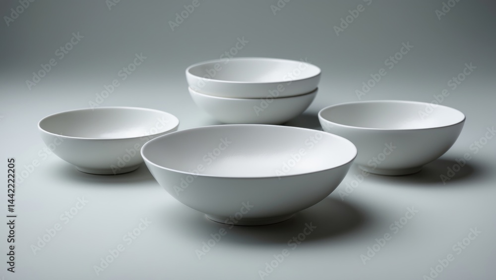 Poster Five viewpoints of an empty bowl in the background
