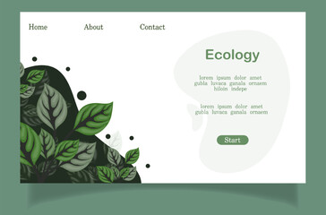 Green nature plant landing page design template