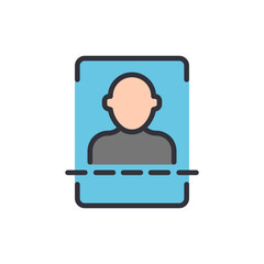 Face recognition colored icons, minimalist vector illustration ,simple transparent graphic element .Isolated on white background