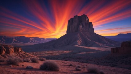Naklejka premium Mountains National Park during Sunset
