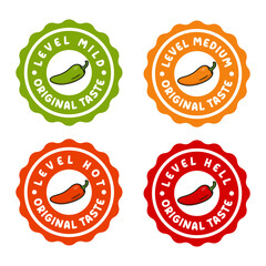 Chili Peppers Level label Vector.