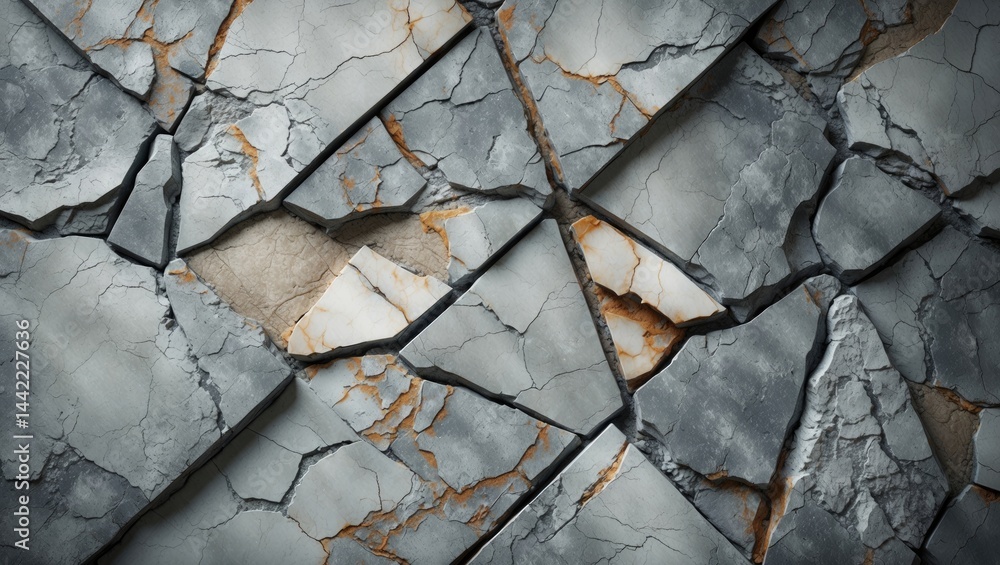 Aufkleber natural marble stone tile with high-resolution texture, including polished and rustic matte patterns