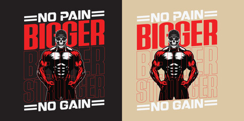 High-quality gym and fitness T-shirt design featuring bold, motivational typography perfect for workout lovers, bodybuilders, and athletes. Ideal for print-on-demand, apparel branding, and activewear 