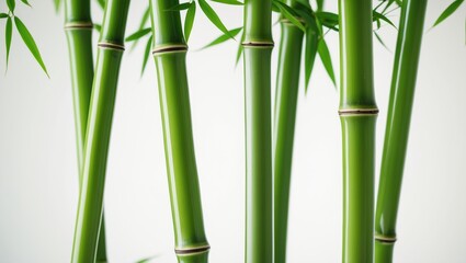 Obraz premium Background with isolated stems of decorative bamboo plant