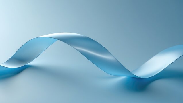 Awareness campaign for men's health. Light blue ribbon on a sky blue surface. Signifying support for men enduring cancer. Space for additional content.