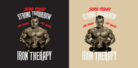 High-quality gym and fitness T-shirt design featuring bold, motivational typography perfect for workout lovers, bodybuilders, and athletes. Ideal for print-on-demand, apparel branding, and activewear 