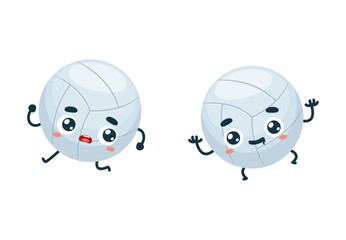 Set Emoticon set of Soccer ball and baseball