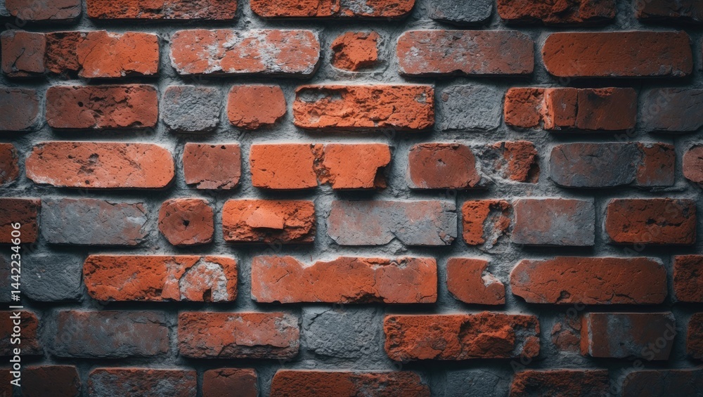 Poster architectural brickwork background with intricate brick wall texture and surface details