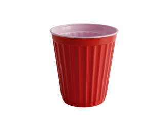 Conic Red Solo Cup Classic Party Drinkware with Ribbed Texture V5 transparent background