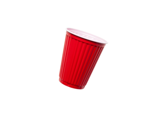 Conic Red Solo Cup Classic Party Drinkware with Ribbed Texture V5 transparent background