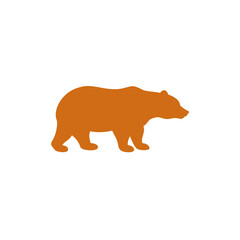 Brown bear walking illustration