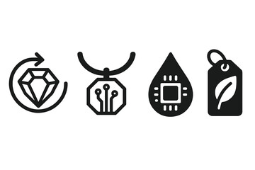 Combining glass gems, PCB links, solder, and branding results in up-cycled icons