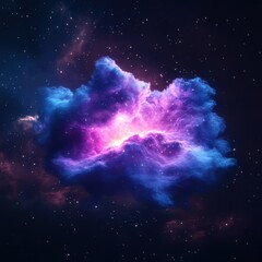 Cosmic blue and pink nebula