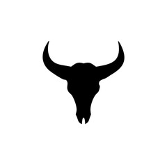 Obraz premium Bull skull head silhouette art