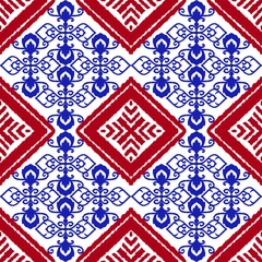 Native Tribal Textile Ethnic Ikat Boho seamless Pattern Design for Background Carpet Wallpaper Clothing Wrapping  