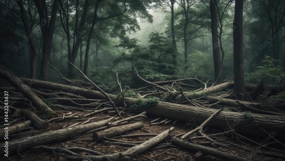 Aufkleber trees that have fallen in the woods: wild environments for wildlife investigation