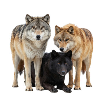 Three Brown Wolves Three Wolves