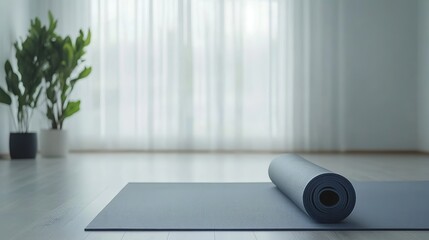 Premium Yoga Mat for Fitness and Exercise, Isolated on White Background, Ideal for Health and Wellness Routines