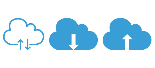 Cloud Arrow Upload and Download Icons Vector Illustration.