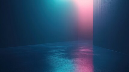 Obraz premium Gradient mesh background transitioning from dark navy blue to vivid teal, futuristic smooth surface and 3D rendering style. Abstract digital design, smooth color blending, tech aesthetic.